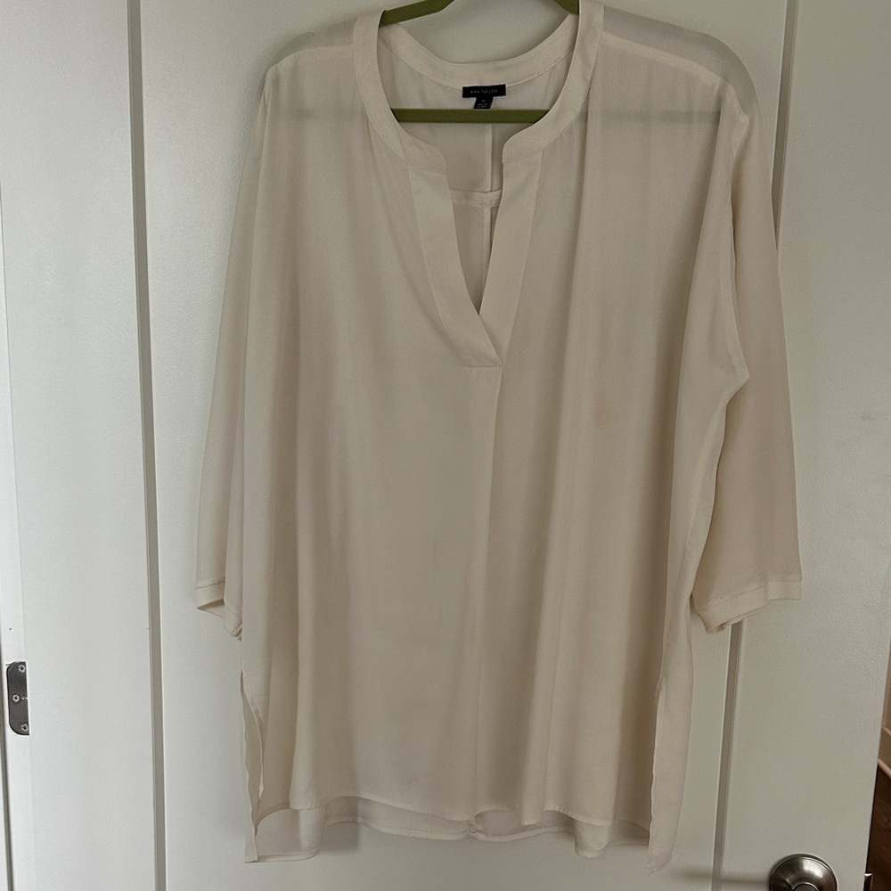Ann Taylor Cream Tunic Top